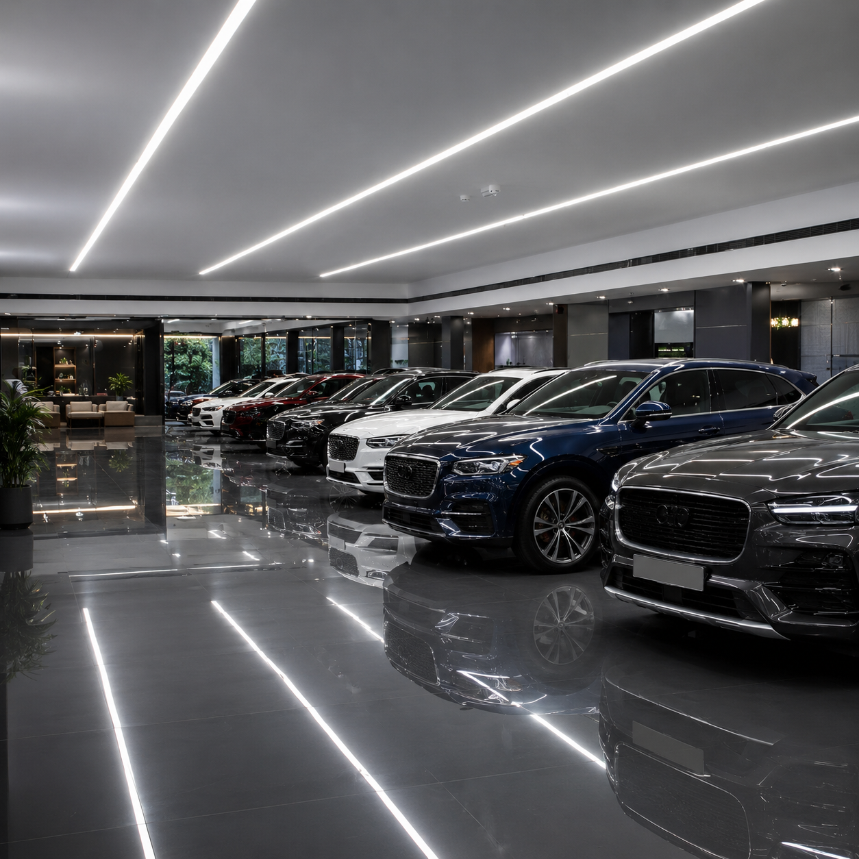Concessionnaire automobile, lignes continues BEREVIN