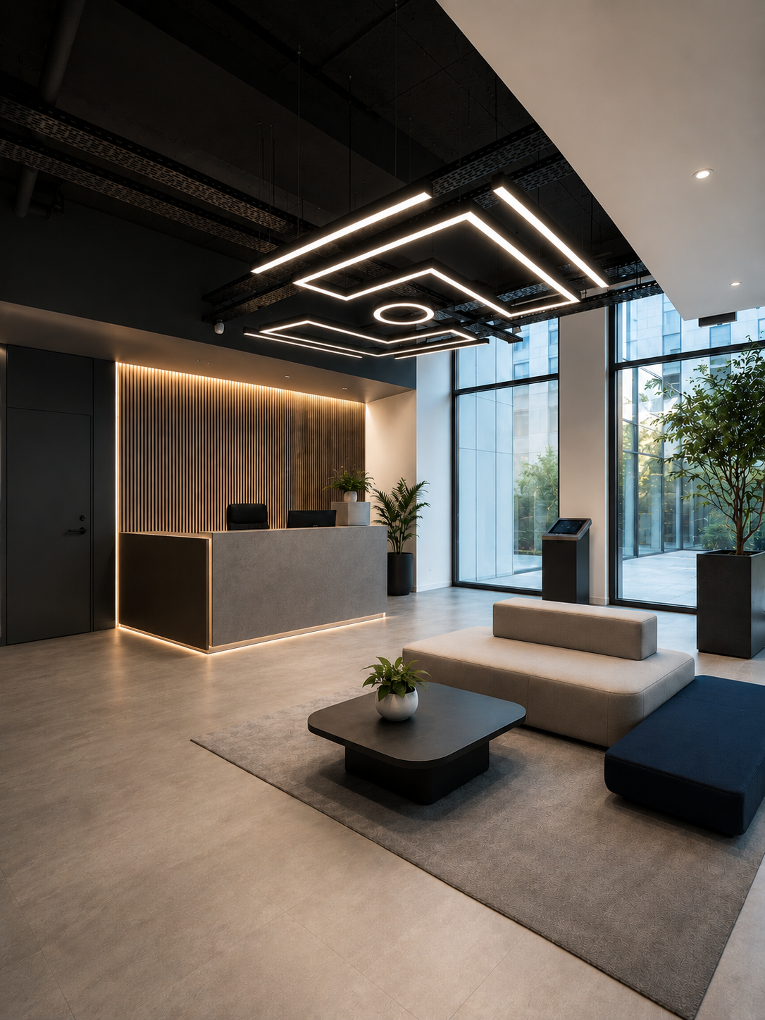 Logo entreprise, espace d'accueil